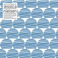 a blue and white striped pattern with the words jesica nielsen on it