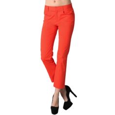 Nwt Theyskens Theory Straight Leg Pants Womens 8 Acid Orange Cropped Cotton $295 Brand New With The Tags Women's Straight Leg Pants Theyskens' Theory Size: 8 Inseam - 27" Waist Laying Flat - 16" Rise - 10.5 - 11" Solid Acid Orange Color Cotton Blend Construction Crop Finish Zipper Fly With Slide Bar Closure Stretch Flat Front Versatile & Timeless Brand New With The Tags, Women's Theyskens Theory Straight Leg Pants In A Size 8. A Bold Orange Crop Pant, Styled In A Stretch For Comfort.. Easily Dre Fitted Pants For Business Casual In Spring, Stretch Pants With Welt Pockets For Summer, Stretch Summer Pants With Welt Pockets, Tailored Spring Pants With Belt Loops, Chic Fitted Straight Leg Capris, Fitted Bottoms For Office In Spring, Fitted Bottoms For Spring Office Wear, Spring Office Fitted Bottoms, Fitted Capris With Pockets For Fall