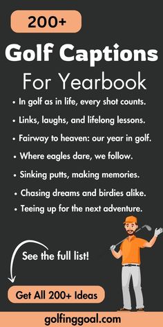 an advertisement for golf lessons with the caption's text and image on it