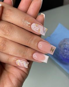 Chanel Nails, Nude Nail Designs, Work Nails