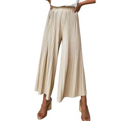 Never Worn, Perfect Condition. Flattering, Flow Style But Very Then And See Through - Beware! Just Couldn’t Find The Right Outfit To Make These Work. Fits Like A M/L Or 6/8 Work Fits, Pleated Pants, Pants Color, Pant Jumpsuit, Champagne, Wide Leg, Pants For Women, Cream, Pants