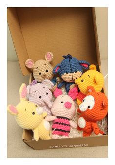 there are many stuffed animals in the box