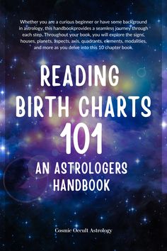 the front cover of reading birth chart 101 an astrolog's handbook by connie cecil anthony