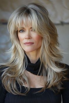 "Elegant Transformations: Gorgeous Hairstyles and Haircuts for Women Over 50. Rediscover Your Radiance! Timeless Looks for Timeless Beauty. Blond Pony, Hair Cut For Girls, Butterfly Haircuts, Shaggy Long Hair, Blonde Hair Transformations, Grey Hair Inspiration, Haircuts For Women Over 50