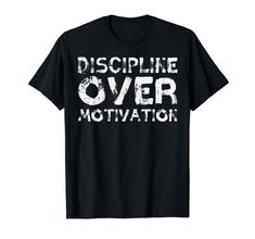 PRICES MAY VARY. Grab this funny Gym Discipline Over Motivation T-Shirt for your gym lover mom, dad, brother, boyfriend, girlfriend, sister or best friend! It's the perfect workout gift idea & present for Mother's Day, Father's Day, Birthday or Christmas! This Gym Discipline Over Motivation T-Shirt is perfect for gym rats, fitness instructors & personal trainer men, women, boys, girls kids & youth who will proudly wear this motivational inspirational fitness training exercise tank top tee Lightw Gym Discipline, Gym Rats, Gym Lover, Fitness Men, Gym Tees, Perfect Workout, Funny Gym, Mens Workout Shirts