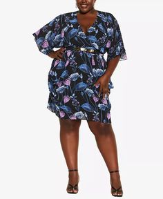 City Chic - Vine Dress, Floral Wrap Maxi Dress, City Chic Dresses, Floral Wrap Dress, Dresses Xxl, Mesh Sleeves, Review Dresses, Wrap Dress Floral, Black Wrap Dress