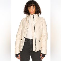 Brand New, But No Tag Size Xl But Fits Like A Women’s M/L Color Cream Classic Fall Puffer Outerwear, Spring Puffer Leather Jacket For Work, White Outerwear With Padded Collar For Work, White Padded Collar Outerwear For Work, Chic Puffer Leather Jacket For Work, Vegan Leather, Winter Jackets, Jackets & Coats, Jackets For Women