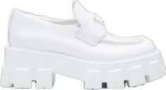 Leather Loafers, Prada, Loafers, Leather, White