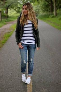 Stripes Weekend Outfit, Mode Inspiration, Comfy Outfits