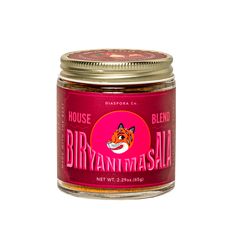 a jar of ghan masala is shown on a white background with the words house