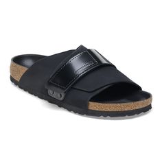 Kyoto Nubuck Leather Black | BIRKENSTOCK Birkenstock Kyoto, Shoes Editorial, Birkenstock Styles, Black Birkenstock, Black Mule, Calf Muscles, Stylish Sandals, Zermatt, Eva Sole