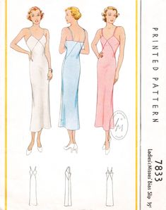 three women's dresses, one with straps and the other in different colors