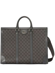 large Ophidia tote bag from Gucci featuring grey, GG Supreme canvas, leather trim, signature Double G logo, two rolled top handles, adjustable detachable shoulder strap, lobster claw fastening, main compartment, internal zip-fastening pocket, internal slip pocket and silver-tone hardware. This item is in size UNI and the color is Gucci Double Handle Satchel For Shopping, Gucci Tote Satchel For Shopping, Gucci Satchel With Handle Drop For Shopping, Gucci Satchel With Top Carry Handle For Shopping, Large Designer Satchel With Detachable Handle, Large Designer Shoulder Bag With Handle Drop, Gucci Satchel With Leather Handles For Everyday Use, Luxury Gray Shoulder Bag With Top Carry Handle, Gucci Coated Canvas Tote Bag