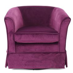 a purple chair with a large skirt on it's back and footrests