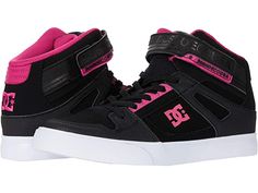 DC Kids Pure High-Top EV (Little Kid/Big Kid) Dc Shoes Girls, Dc Skate Shoes, Funky Shoes, Girls Shoes Kids, Girls High, Black Camo, Dc Shoes, Elastic Laces, High Top Shoes