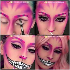 Cheshire Cat Costume Makeup, Simple Cheshire Cat Makeup, Alice In Wonderland Cat Makeup, Chesire Makeup, Cheshire Cat Makeup Easy, Alice In Wonderland Inspired Makeup, Alice In Wonderland Makeup Ideas, Cheshire Makeup