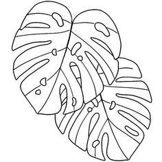 a black and white drawing of a monster leaf