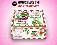 an open box with the grinchmas eve logo on it