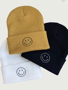 Fire Outfits, Accessories Board, Cool Beanies, Cute Beanies, Happy Black, Smiley Faces, Dress Inspo, Winter Beanie, Cute Hats