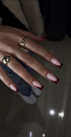 Burgundy Acrylic Nails, Deep Red Nails, Bridesmaids Nails, Maroon Nails, Her Nails, Square Acrylic Nails, Classy Nails, Funky Nails