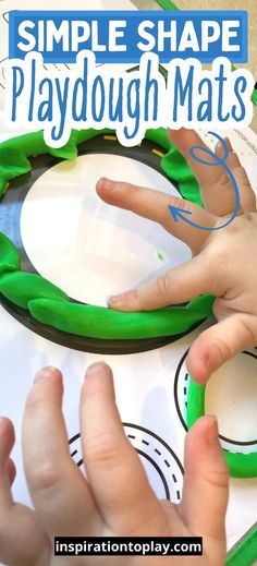 two hands are playing with playdough mats