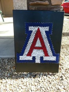 a sign that has been made out of beads