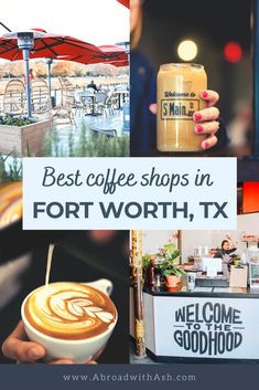 the best coffee shops in fort worth, tx are on this postcard from around the world