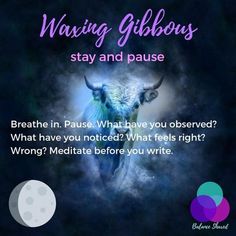 Waxing Gibbous Moon Ritual, Witchy Chants, Moon Knowledge, Cyclical Living, Moonlit Path, Waxing Gibbous Moon, Gibbous Moon, Moon Magick, Cycle Syncing