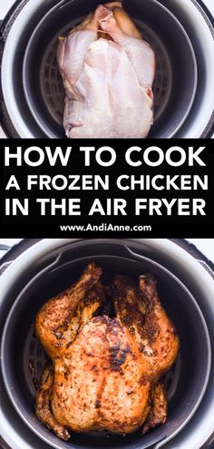 how to cook a frozen chicken in the air fryer and then put it in an air fryer