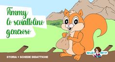 an image of a cartoon squirrel holding a bag with the caption's name in spanish