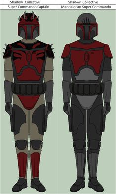 the star wars character is shown in two separate views, one with armor and helmet