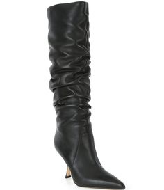 From Michael Kors&#x2C; the Luna Tall Nappa Leather Boots feature: Nappa leather upper Side zip closureSynthetic liningPadded insoleRubber outsoleApprox. 14.5" shaft heightApprox. 15" shaft circumferenceApprox. 3.5" galvanized heelImported. Michael Kors Pointed Toe Leather Boots, Michael Kors Leather Boots With Pointed Toe, Michael Kors Elegant Leather Boots, Elegant Michael Kors Leather Boots, Dillard's, Nappa Leather, Boot Shoes Women, Side Zip, Leather Boots