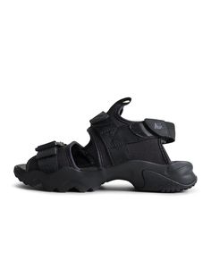 NIKE MENS CANYON SANDAL - BLACK NIKE All Jordans, The Tongue, Black 13, Black Features, Nike Mens, Triple Black, Black 7, Pull Tab, Back To Black