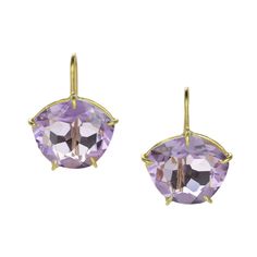 Rosanne Pugliese 18k Violet Amethyst Petal Drop Earrings | Quadrum Gallery Lose Yourself, 22k Gold, Ear Wires, Prong Setting, Brooklyn, Violet, Amethyst, Jewelry Making, Yellow Gold