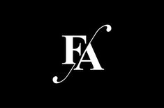 the letter fa is shown in white on black