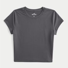 Hollister’s Skims Dupe, Soft Stretch Seamless Fabric Crew Baby Tee Size Large Casual Summer Activewear With Seamless Design, Casual Seamless Summer Activewear, Summer Casual Seamless Activewear, Casual Gray Crop Top For Sports, Casual Gray Breathable Top, Gray Stretch Seamless Top, Casual Seamless Activewear, Basic Seamless Workout Top, Casual Solid Top With Seamless Design