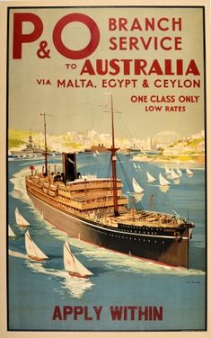 an old poster shows a ship in the water