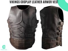 Vikings Leather Armor Cosplay Vest - Halloween Vikings Armor Vest - LARP Leather Armor Costume For Medieval Events Fully Handmade Vest Embody the fearless Viking warrior spirit with this rugged and sophisticated Viking Leather Armor Vest, handcrafted with precision and attention to detail by our skilled leather masters and tailors. Material Options: - Genuine Leather: Indulge in the luxury and durability of premium, high-quality leather - PU Leather: Embrace a vegan-friendly, synthetic leather a Mens Leather Armor, Vikings Armor, Viking Leather Armor, Vikings Costume, Armor Cosplay, Armor Vest, Viking Armor, Handmade Vest, Leather Armor