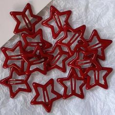 Accessories Kawaii, Hair Clip Accessories, Silver Hair Clip, Geometric Type, Hair Accessories Clips, Snap Clips, Red Star, Star Girl