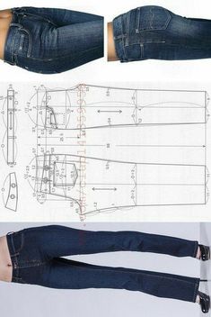 an image of a woman's legs in jeans with measurements and measurements on them