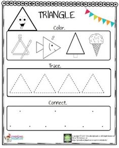 a triangle worksheet with different shapes