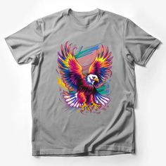 Colorful Eagle Graphic Tee, Unisex T-Shirt, Vibrant Animal Design, Casual Wear, Artistic Bird Illustration, Festival Fashion Top Male T-Shirt Custom graphic T-Shirt.Customize your color Artistic Multicolor T-shirt With Sublimation Print, Artistic Multicolor Crew Neck T-shirt, Summer Multicolor T-shirt With Front Print, Multicolor Front Print T-shirt For Summer, Artistic Multicolor Crew Neck Shirt, Graphic Tee With Multicolor Graphic Print, Multicolor Sublimation Print Band Merch Top, Multicolor Graphic Tee With Custom Print, Multicolor Graphic Tee With Graphic Print