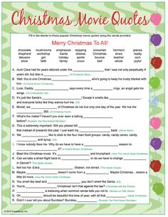 christmas movie quotes for kids and adults to use in the classroom or on the wall