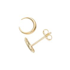 Day or night, these Au Naturale 14k gold crescent moon earrings are a fashionable accent to your look. Day or night, these Au Naturale 14k gold crescent moon earrings are a fashionable accent to your look. Length: 0.3 in. Backings: post Metal: 14k gold Finish: polished Packaging: pouch Size: One Size. Gender: female. Age Group: adult. Crescent Earrings For Anniversary, Crescent Shaped Earrings For Anniversary, Elegant 14k Gold Crescent Earrings, Celestial Crescent 14k Gold Earrings, Elegant Half Moon Gold Hoop Earrings, Elegant Gold Half Moon Hoop Earrings, 14k Gold Crescent Earrings For Anniversary, 14k Gold Crescent Moon Charm Earrings, Yellow Gold Crescent Earrings Tarnish Resistant