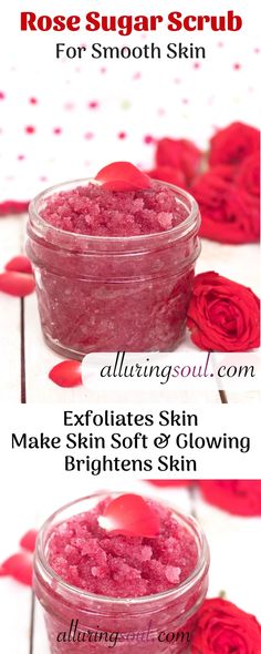 Rose Scrub, Diy Rose, Face Scrub Homemade