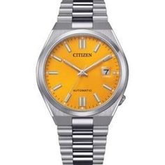 Citizen Collection NJ0150-81Z Automatic Classic Yellow Dial Watch + Free Post Modern Yellow Watch With Metal Dial, Modern Yellow Watches With Metal Dial, Modern Yellow Watch With Round Dial, Formal Yellow Watches, Formal Yellow Watch With Chronometer, Modern Yellow Automatic Watch, Classic Yellow Chronometer Watch, Timeless Yellow Watch With Chronometer, Timeless Yellow Chronometer Watch