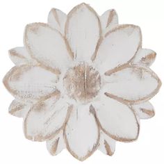 a white and gold flower on a white background