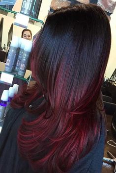 Dark Red Ombre, Hair Color Red Ombre, Winter Hair Color Trends, Winter Dark, Brown Ombre Hair, Queen Style