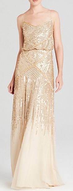 a dress with gold sequins on it