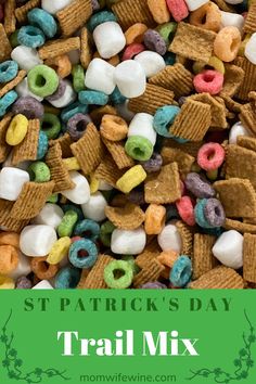 st patrick's day trail mix with text overlay